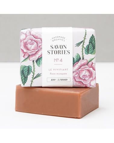 N°4 PINK CLAY REJUVENATOR BAR SOAP with rose, rose geranium & palmarosa: Savon Stories