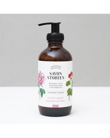 "BOUQUET DE ROSES" savon liquide bio raffermissant, purifiant, astringent: Savon Stories