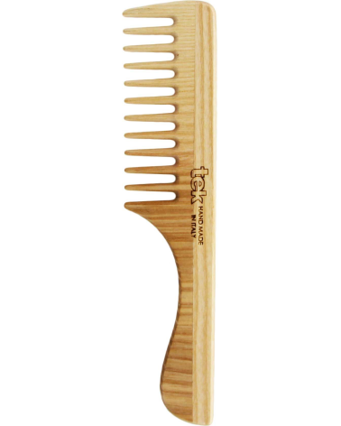 Comb with wide teeth and handle in natural wood: Tek