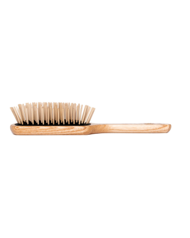 Big paddle brush in natural wood with long pins: Tek