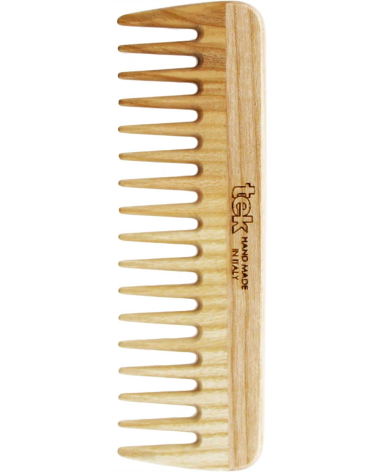 Small comb with wide teeth in natural wood: Tek