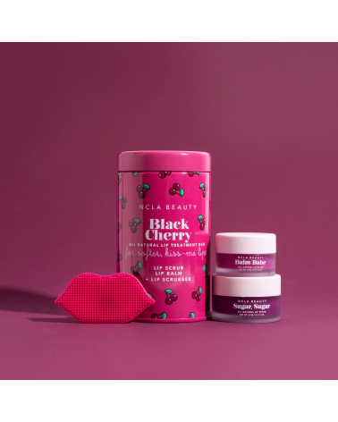 "BLACK CHERRY" lip care duo + lip scrubber: NCLA Beauty