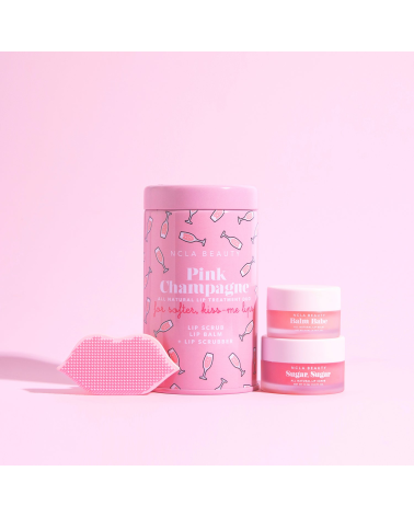 "PINK CHAMPAGNE" lip care duo + lip scrubber: NCLA Beauty
