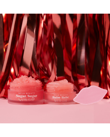 "PINK CHAMPAGNE" lip care duo + lip scrubber: NCLA Beauty