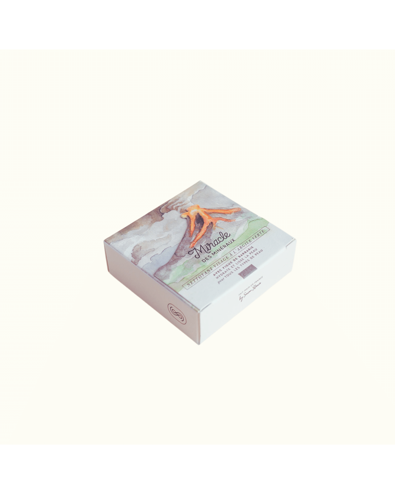 MIRACLE DES MINÉRAUX, green clay facial soap, all skin type: Savon Stories