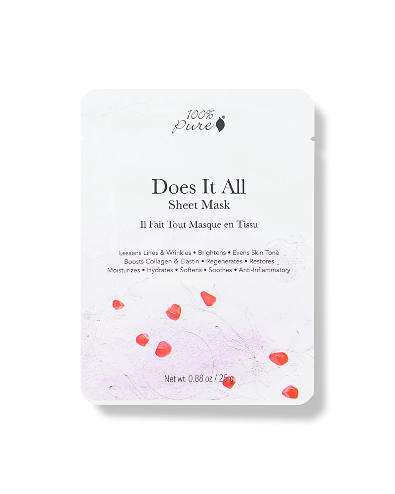 DOES IT ALL sheet mask: 100% Pure