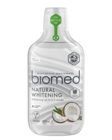 Bain de bouche NATURAL WHITENING, menthe et noix de coco: Biomed