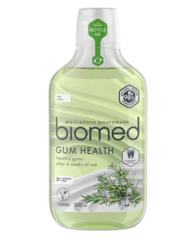 Bain de bouche WELL GUM, menthe et herbes, pour des gencives en bonne santé: Biomed