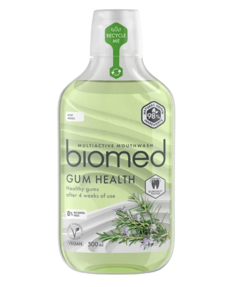 Bain de bouche WELL GUM, menthe et herbes, pour des gencives en bonne santé: Biomed