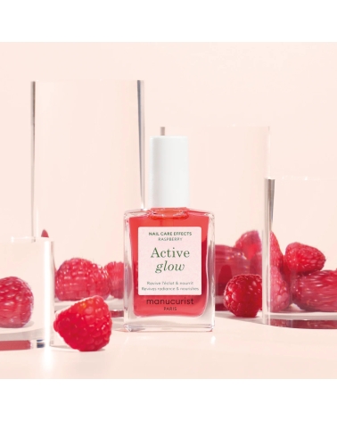 ACTIVE GLOW raspberry, treatment polish to boost nail shine: Manucurist