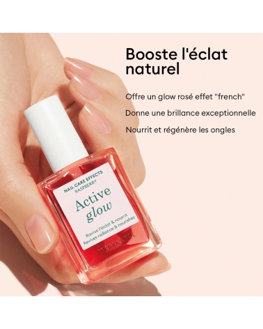 ACTIVE GLOW raspberry, treatment polish to boost nail shine: Manucurist